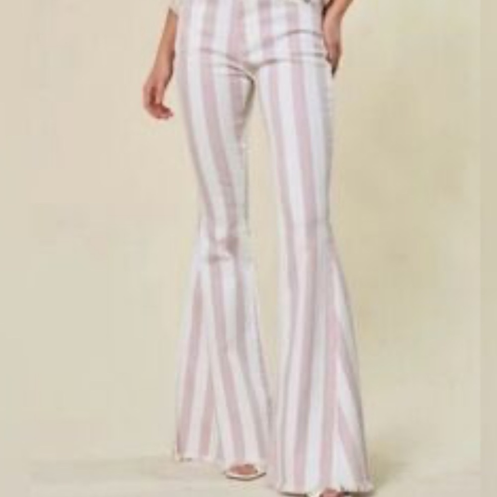 Altered State Striped Flared leg Bell Bottoms High-Waist Jeans Sz XS